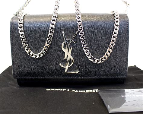 ysl silver black bag|YSL shoulder bag black.